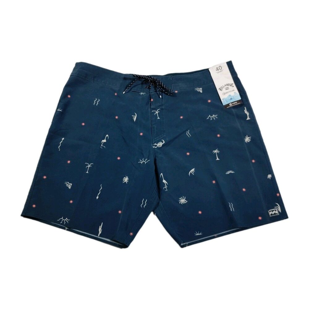 Billabong Recycler Sundays Pro Board Shorts Men 40 NEW Blue All Over Beach Print